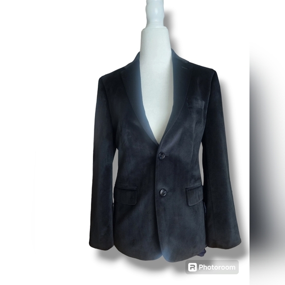 Michael Strahan Velvet Blazer Black Tailored Fit - Picture 4 of 8